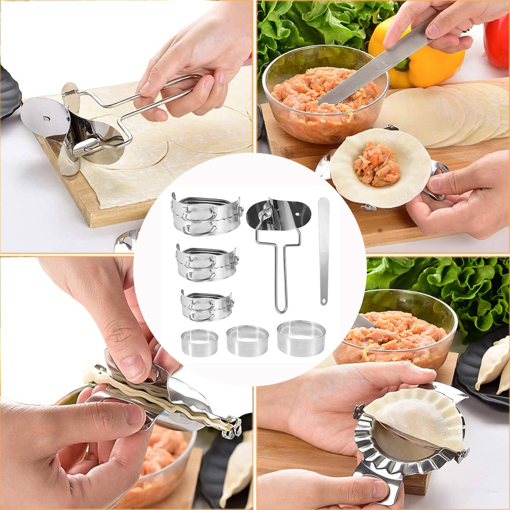 Gyoza Dumpling Maker - ABKW-dumplingmaker, set van 8 stuks, inclusief