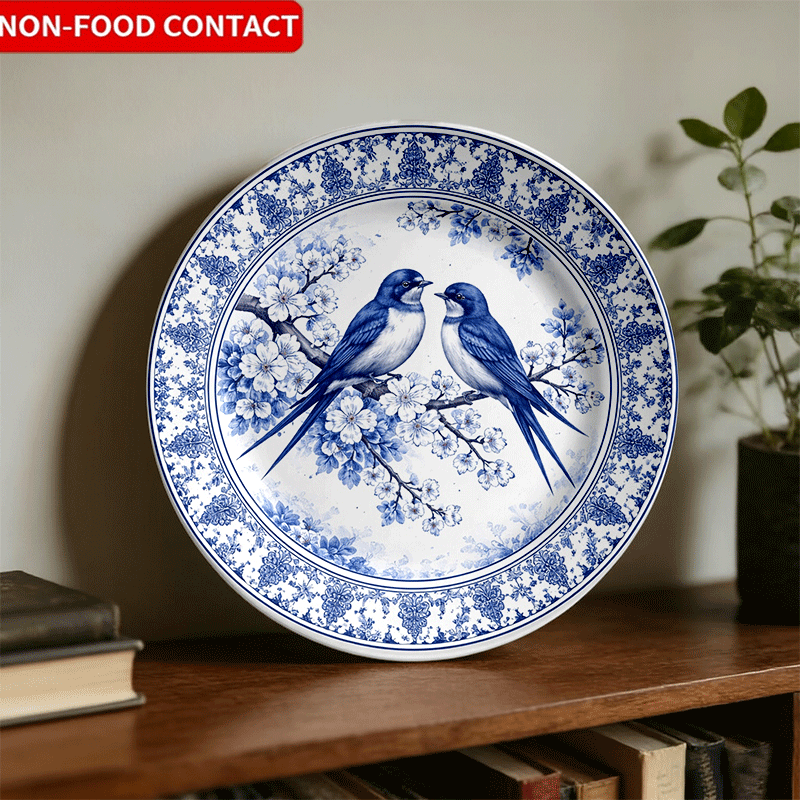 Home Cooking Recipes - Decoratief bord met blauw-witte iriserende Chinese