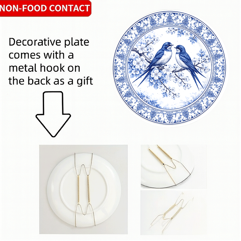 Decoratief bord met blauw-witt - Home Cooking Recipes recensie en prijs